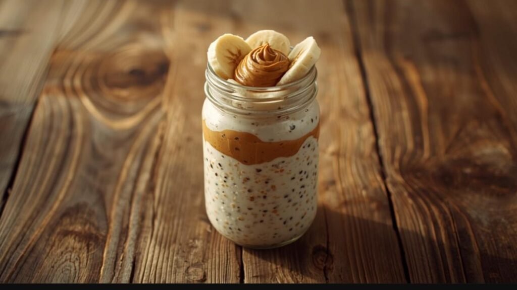 Overnight oats met banaan en pindakaas