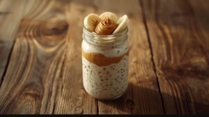 Overnight oats met banaan en pindakaas