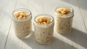 Overnight oats meal prep met appel en kaneel
