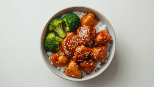 Teriyaki kip met broccoli en rijst